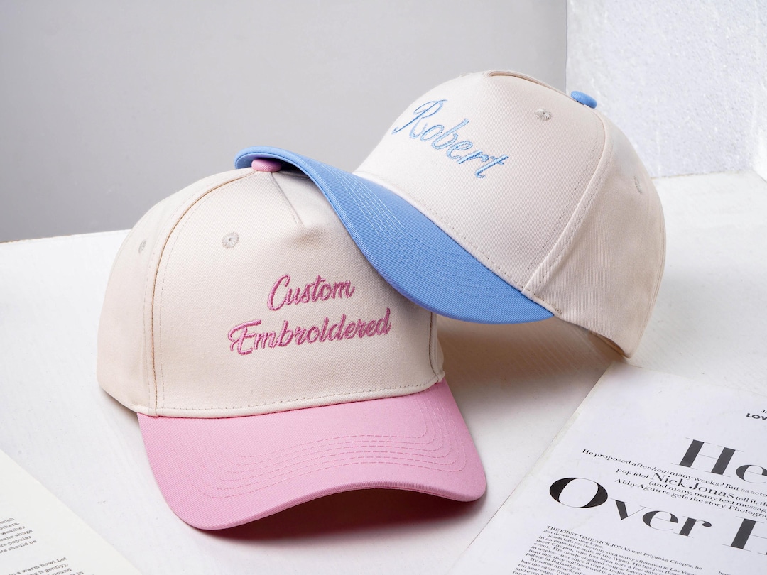 Custom Embroidered Baseball Cap, Personalized Text Logo Hat - Etsy