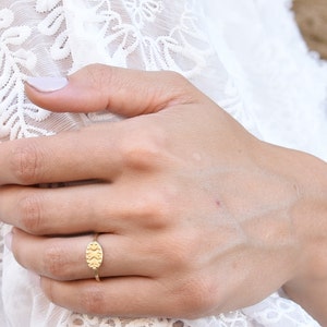 Oval Gold Plated Signet Ring,Made to order.