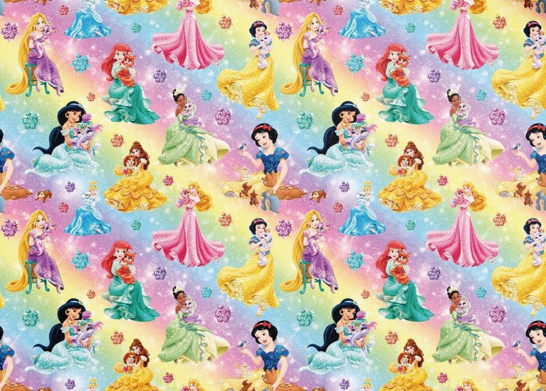 Disney Princess Faux Leather Sheet,wallet/hair Accessories Crafts ...