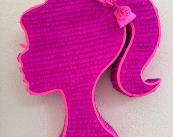 Handmade Barbiee Silhouette Piñata | Glam Pink Party Decor