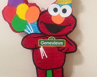 Handmade Sesame Street Elmo Piñata, Kids Birthday Party