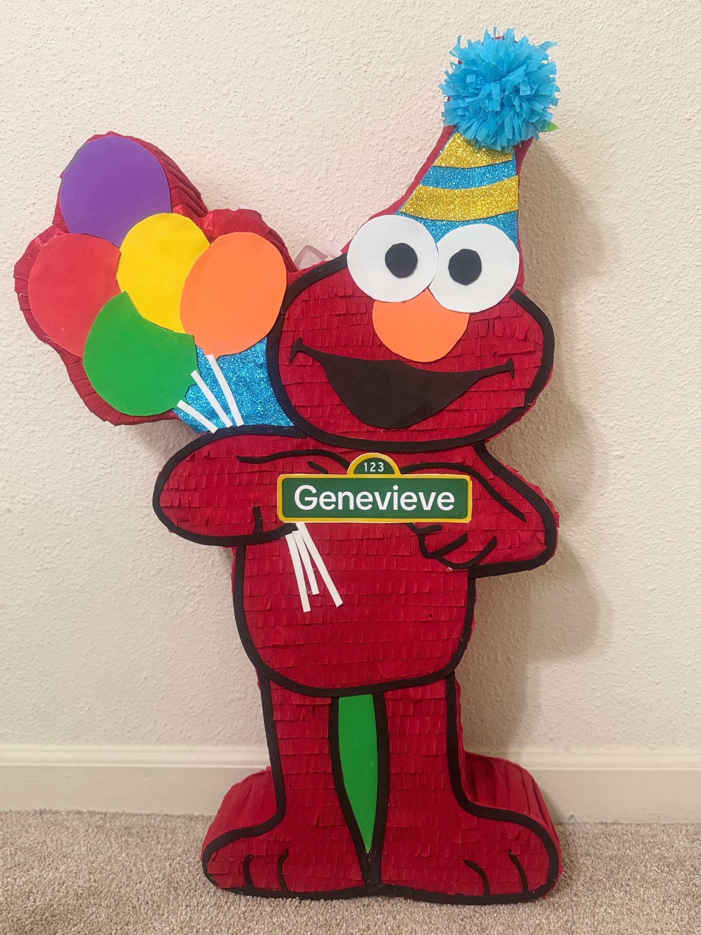 Pull String Elmo Pinata Handmade Sesame Street Elmo Piñata, Kids Birthday Party - Etsy