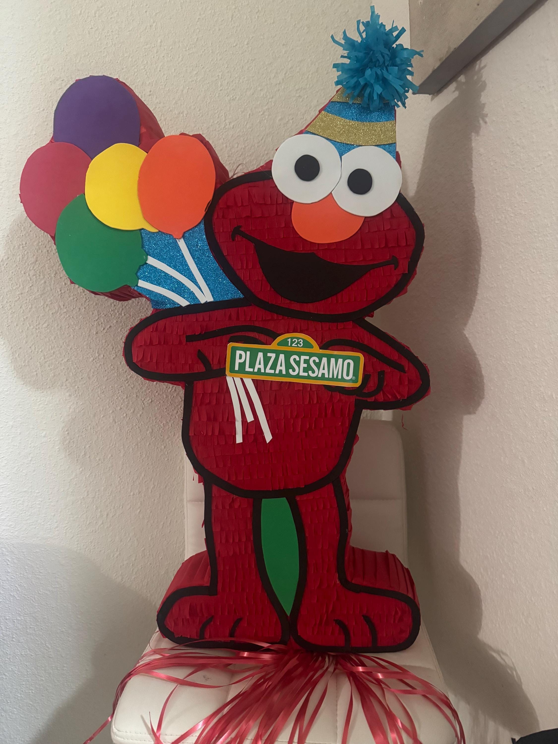 Pull String Elmo Pinata Handmade Sesame Street Elmo Piñata, Kids Birthday Party - Etsy