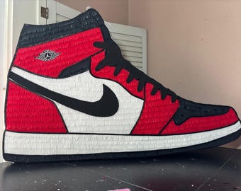 Handmade Sneaker Pinata: Red, White, Black Party Decoration