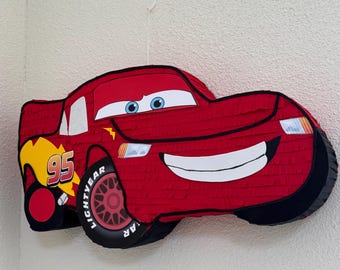 Red Race Car Piñata – Handmade Speed Racing Party Decoration