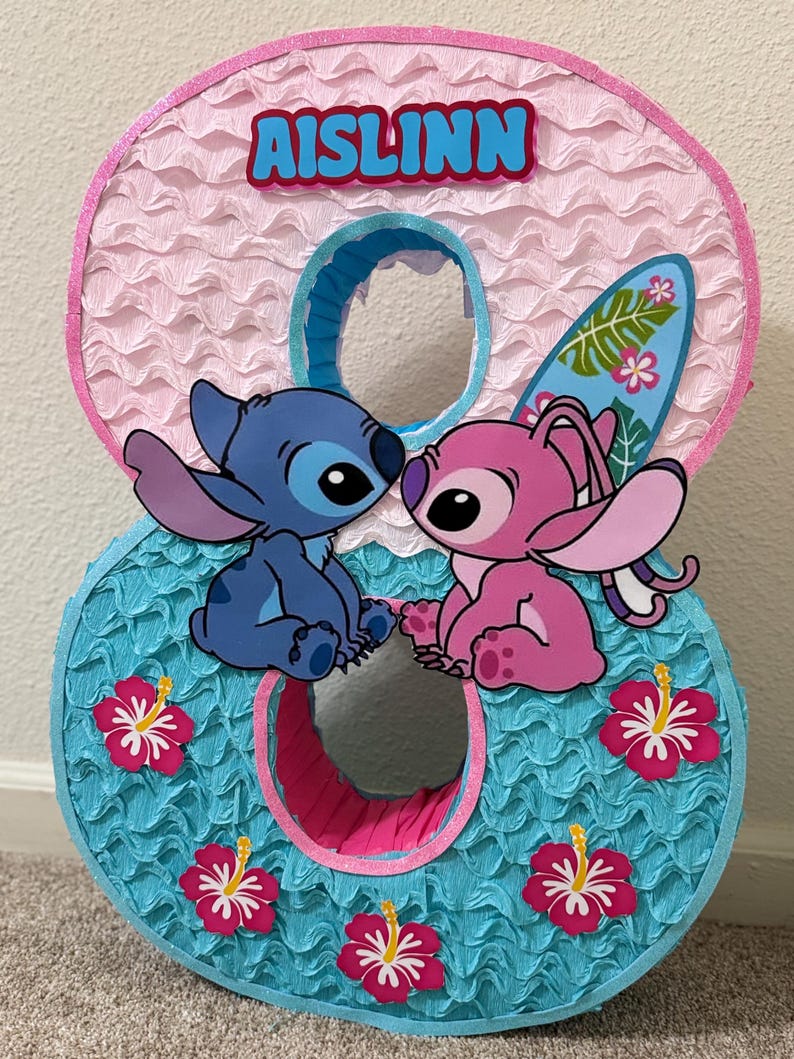 Piñata De Stich Y Ángela Hecha a Mano, Perfecta Para Tu Cumpleaños - Etsy