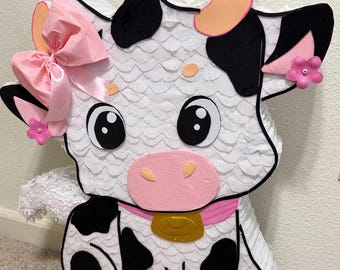 Handmade La Vaca Lola Piñata | Farm Birthday Party Decor