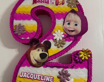 Masha and the Bearr Piñata | Handmade Kids Birthday Party Decoration