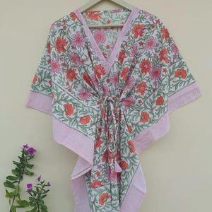 caftan cotton Indian Floral Dress Long kaftan for Maternity Beach Cover Up Sleepwear Handmade Resort Wear Kaftan Maxi Dress Bikini Cover Up