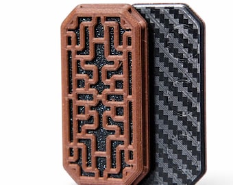 Magnetic Fidget Slider Desk Toy Haptic Office Adult Aid Handheld Sensory Tool Quiet Wooden Design Textured Geometric Relaxation Focus