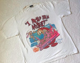 Vintage 1992 Nickelodeon the Ren & Stimpy Show T-shirt Size L - Etsy