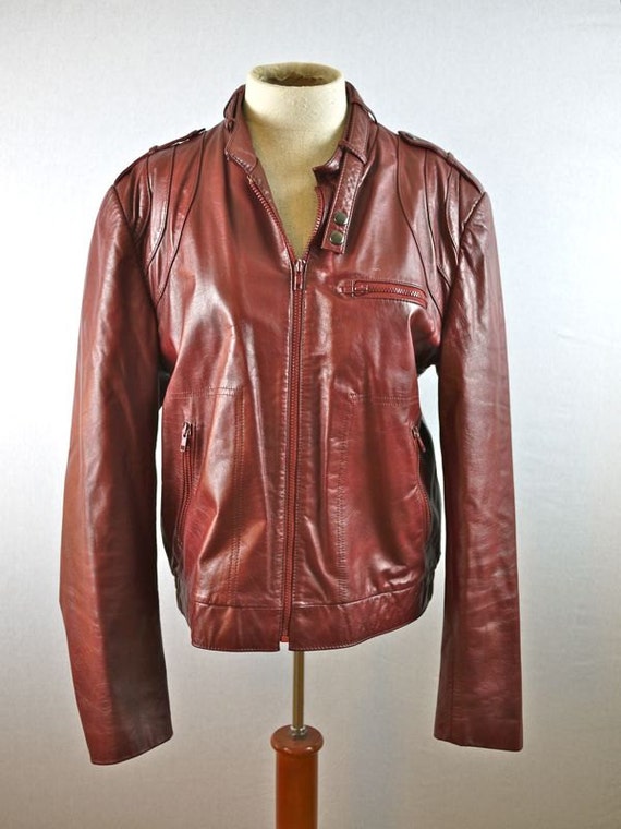 Leather Burgundy/Maroon/Rust Jacket Coat