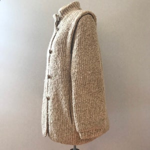 Vintage Thick Tweed Minimalist Beige Coat image 3