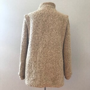 Vintage Thick Tweed Minimalist Beige Coat image 4