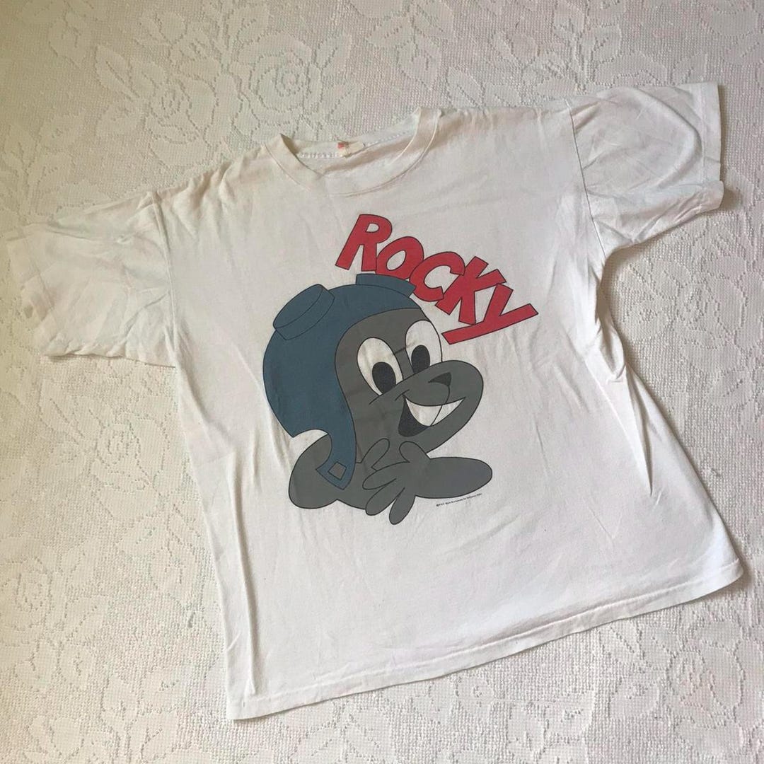 90s Rocky and Bullwinkle Tシャツ XL Vintage 90s Rare Rocky & Bullwinkle Shirt - Etsy