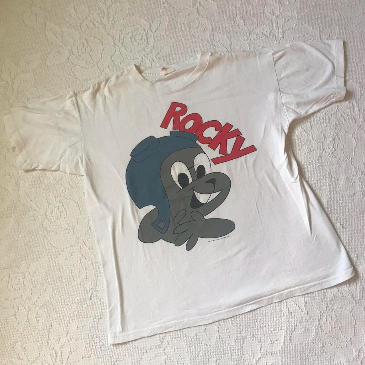 90s Rocky and Bullwinkle Tシャツ XL Vintage 90s Rare Rocky & Bullwinkle Shirt - Etsy