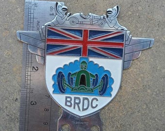Vintage AUTOMOBILE Car Mascot Hood Ornamen BRDC British Racing Drivers Badge Emblem LG309
