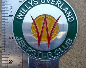 Vintage Willys Jeep Owner Overland Company Car Badge Club Emblem Pick Up Sale LG310