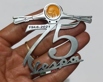 Vintage Vespa Emblem Scooter Anniversary Vespa Classic Stainless Badge Placca Plakette LG266