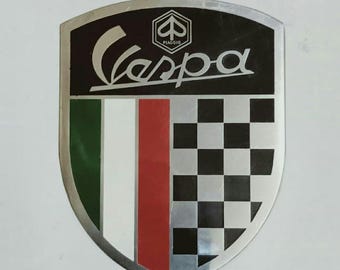 Vintage Emblem Vespa Scooter Badge Vespa Classic Flag Italy Placca Plakette LG258