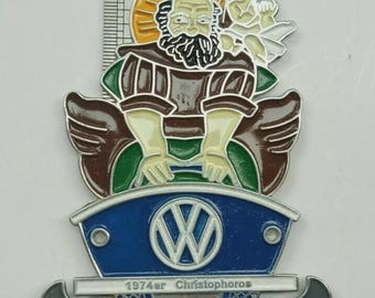 Vintage VW Volkswagen Saint Christhoper Dash Plaque Grill Badge Placca LG538