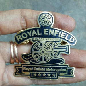 Vintage Motorcycle Cafe Racer Pin Royal Enfield Brass Material Badge Emblem LG271