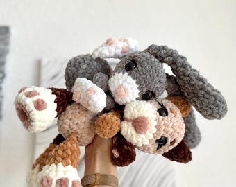 Amigurumi as PDF, crochet pattern bundle in German, crochet cat and rabbit, instant download, DIY gift idea, crochet stuffed animal