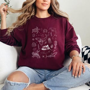 Sea Animals Sweatshirt, Ocean Life Sweatshirt, Orca Whale Sweatshirt, Killer Whale Ocean Crewneck, Ocean Nature Hoodie, Vintage Whale Lover