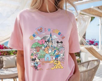 Camiseta retro de Disneyworld, Mickey y sus amigos, camiseta para viaje familiar