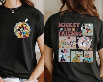 Retro Mickey and Friends Shirt, 2-Sided Disney Trip Shirt, Disney Family Shirt, Disneyworld Shirts, Magic Kingdom Tee, Disney Characters Tee