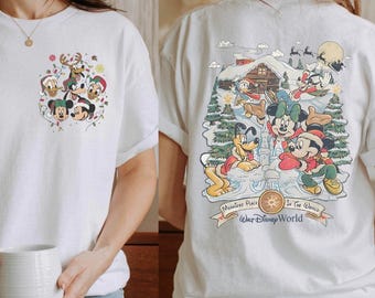 Vintage Walt Disneyworld Christmas Shirt, Disney Merry Christmas Tee, Mickey and Friends Christmas Tee,Disney Christmas Family Vacation 2025