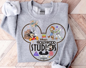 Mickey Disney Hollywood Studios Sweatshirt, Mickey Ear Disneyland Hoodie, The Magical Kingdom Sweater, Disney Family Vacation 2025 Outfit
