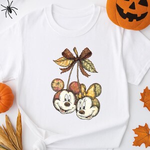 Retro Disney Coquette Shirt, Mickey Minnie Fall Shirt, Fall Disney Cozy Season Tee, Disney Fall Vibes, Coquette Bow Disney Fall Shirt