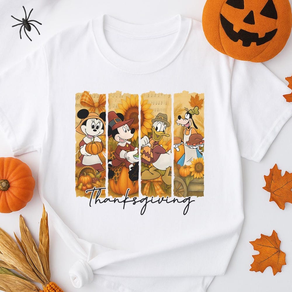 2025 Disney Mickey And Friends Thanksgiving Shirt, Disney Family Thanksgiving Tee, Happy Thanksgiving Shirt, Disney Fall Thanksgiving Gift Bespoketshirt