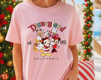 Retro Disneyland kerst-T-shirt, familie-uitstapje Californië