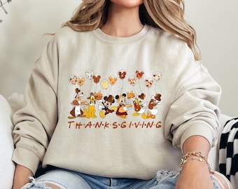 Disney Thanksgiving Sweatshirt, Mickey and Friends Thanksgiving Hoodie, Disney Fall Sweatshirt, Disney Fall Trip, Disney Balloons Sweater