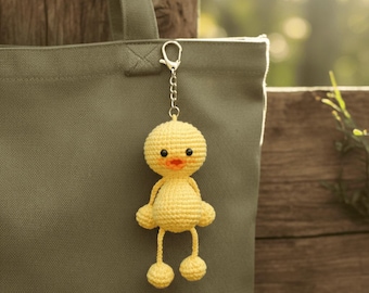 Crochet Long Legged Duck Keychain Pattern – Cute Amigurumi Duck PDF Tutorial, Mini Animal Keychain Crochet Pattern for Beginners