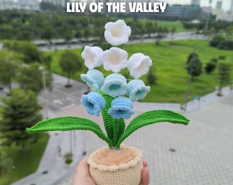 Crochet Lily of The Valley Pot Pattern – Elegant Flower Amigurumi PDF Tutorial