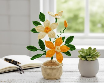 Amigurumi Yellow Flower Pot Crochet Pattern – Easy DIY Home Decor PDF Guide