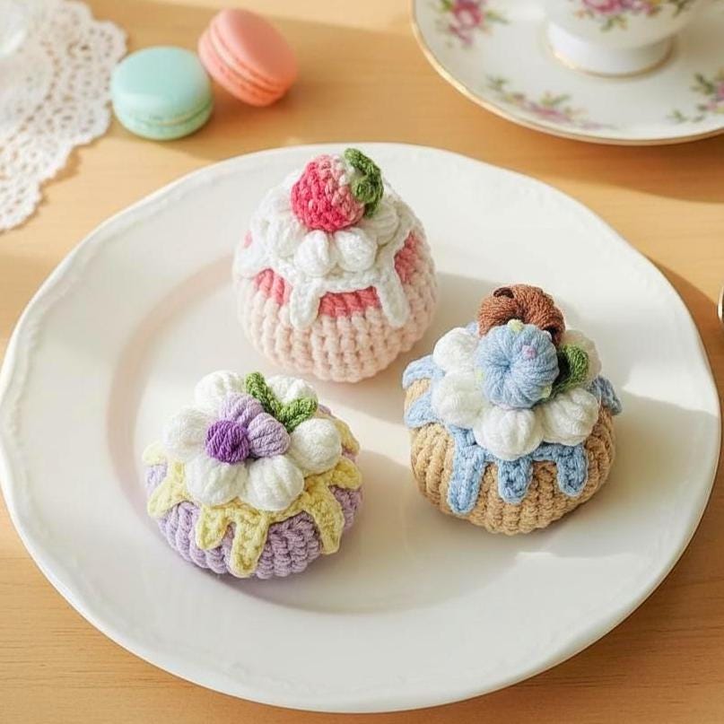 36 Cupcake Crochet Patterns for Sweet Amigurumi, Holiday Decor, and Play Food 27 Bundle Sweet Cupcakes Crochet