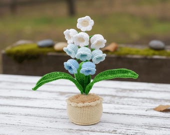Crochet Lily of the Valley Pot Pattern – Amigurumi Flower PDF Tutorial, DIY Floral Decor, Handmade Gift for Home