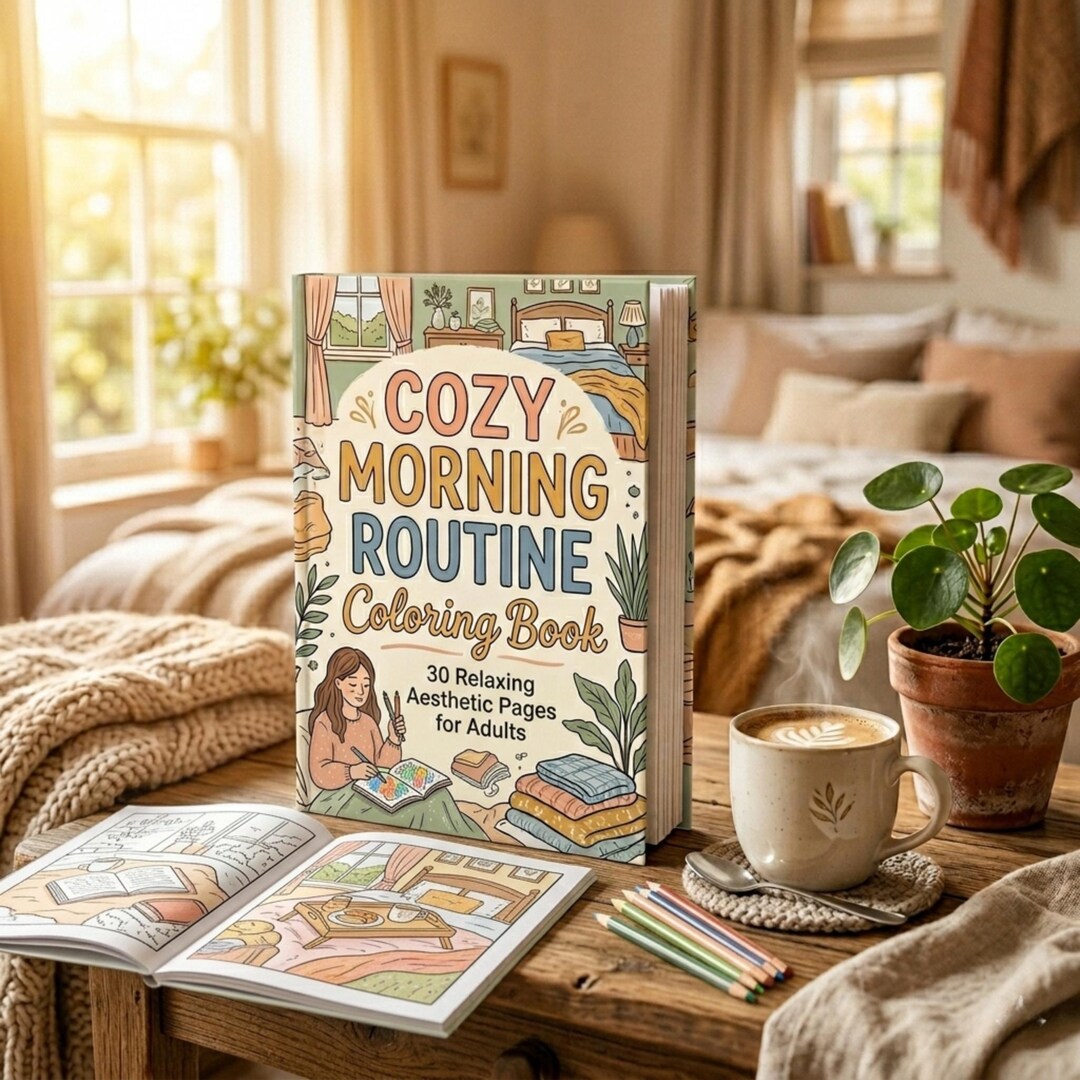 Cozy Morning Routine Coloring Book for Adults | 30 Relaxing Pages - Etsy
