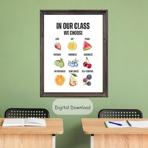 Fruit of the Spirit Poster l Christian Wall Art l Galatians 5: 22-23 l Digital Download l Bible Verse Print l Home or Classroom Decor
