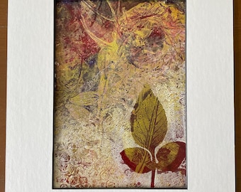 Original Acrylic Paining - Small Abstract Art Rich Golds & Reds