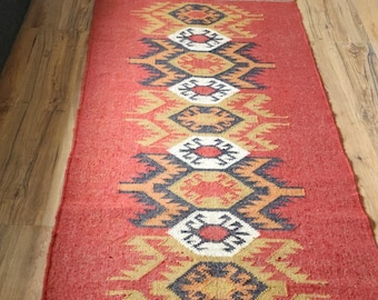 Wool Jute Kilim Rug, Handwoven Wool Jute Rug,Indian Dhurrie Rug,Navajo Kilim Rug,Customize Rug  Kilim Jute Rug, Flatweave Rug,Bohemian Rug,