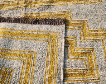 Handmade Wool Jute Rug, Navajo Kilim Rug, Outdoor Rug/Indoor Rug, Living/Dinning Room 5x7 Aztec Rug, Accent Rug,