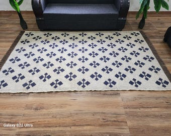 Kilim Rug, Handwoven Rug Wool Jute Rug, Kilim Jute Rug, Navajo Kilim Rug, Custom Rug Flatweave Rug, Bohemian Rug, Indian Dhurrie Rug,