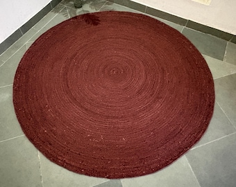 Natural Jute Round Rug, Braided Jute Rug, Bohemian Rug, Boho Decor Rug, Round Jute Rug, Eco Friendly Rug, Large Jute Rug Custom Size Rug.