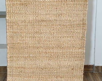 Tapete de juta natural tecido à mão, tapete de fibra orgânica, tapete de cânhamo feito à mão, tapete sob medida, tapete vintage, tapete para corredor, tapete boho, tapete boho para área externa.