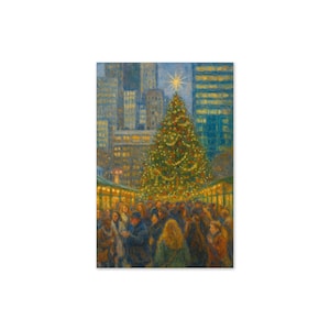 Impressionistische New Yorker Weihnachtsmarkt-Grußkarte